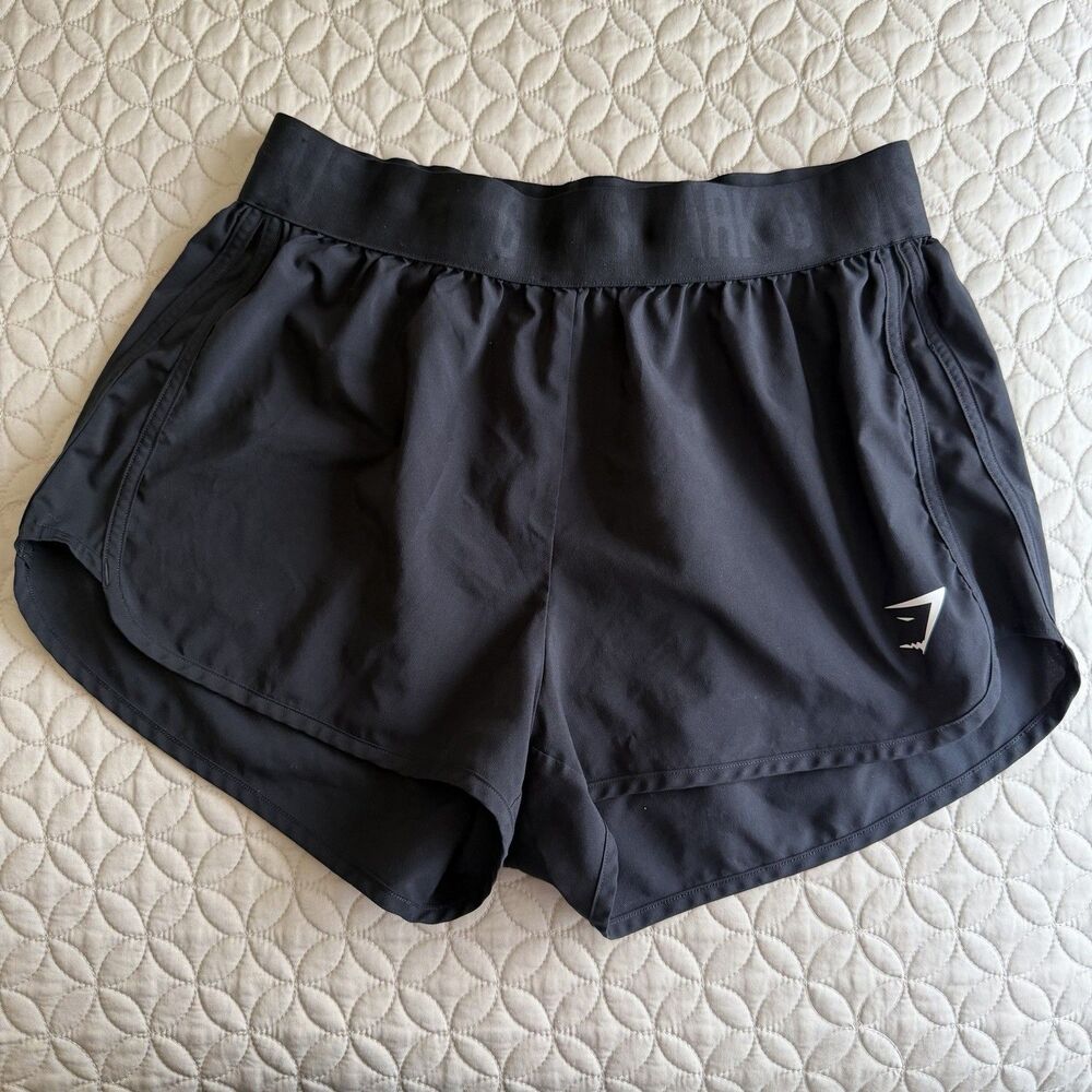 Gymshark Women’s Unlined Black Training Running Shorts Size Medium - Picture 2 of 9